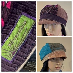 Reversible by Méversible Artisan Newsboy Hat - Mixed Media Boho Style